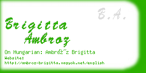 brigitta ambroz business card